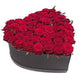 Black heart red roses box