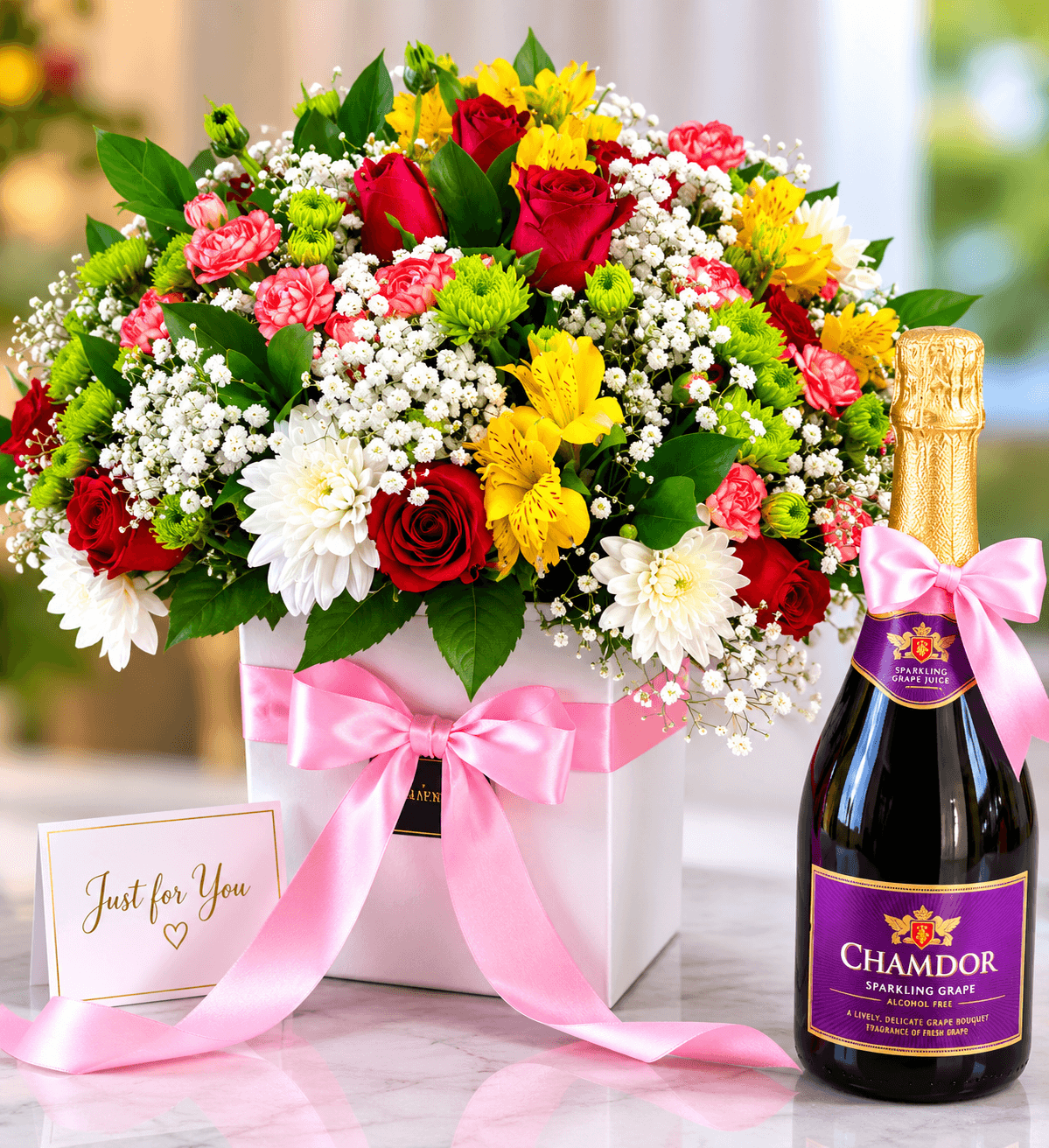 Girlfriends Day Flower Box & Chamdor Gift Set