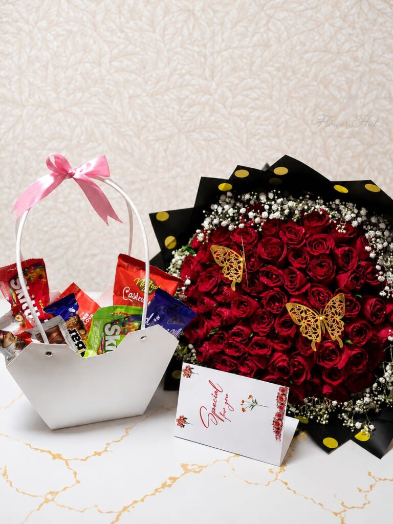 Girlfriend's Day flowers bouquet with fresh roses in Nairobi