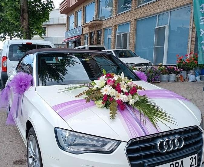 Bridal Car Decor with Ribbons