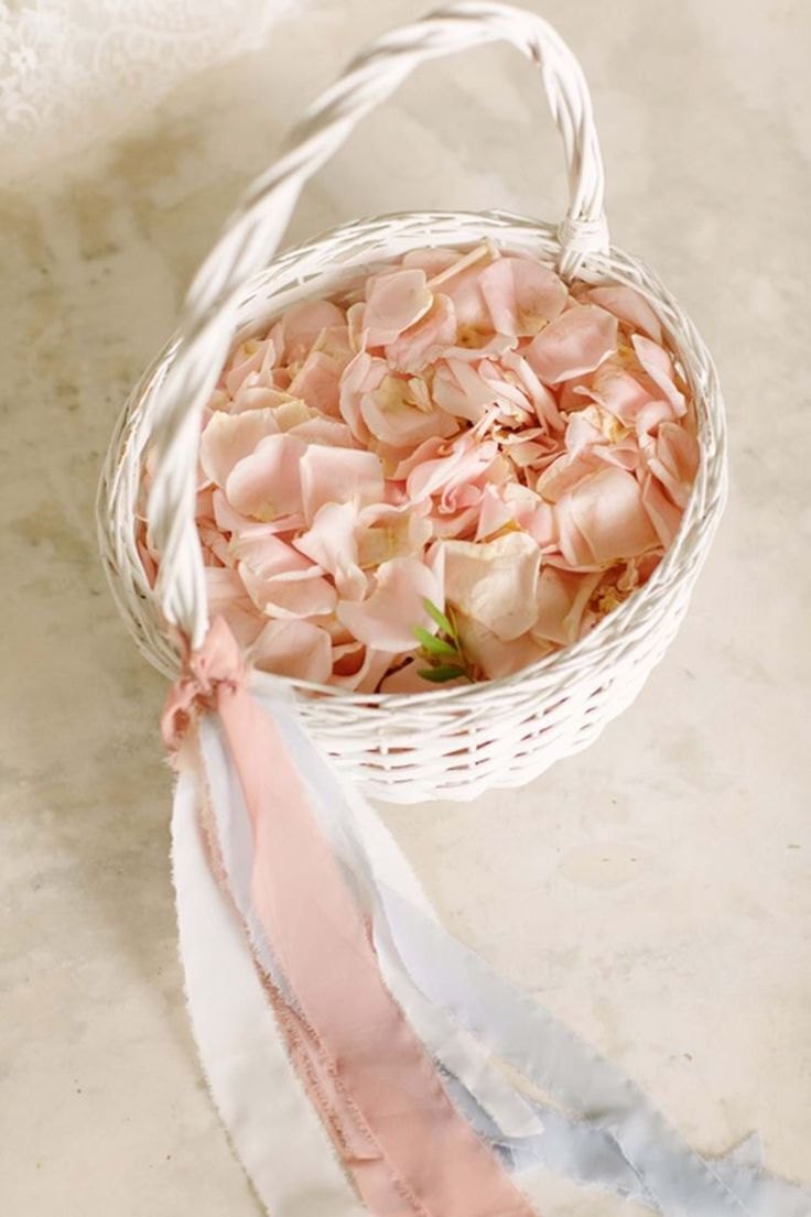 Satin Flower Girl Petal Basket