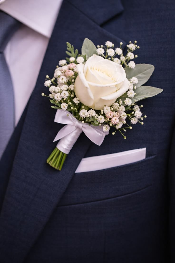 White Rose Boutonniere