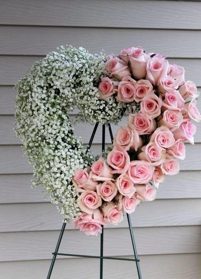 Tender Heart – Pink Rose & Baby's Breath Standing Heart